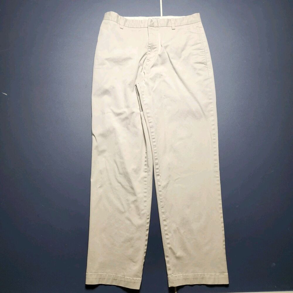 Adidas Mens 34x31 Chino Flat Front Performance Pants Tan Khaki Beige